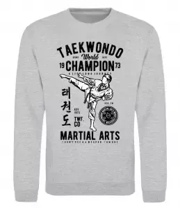 Світшот Taekwondo World Сірий меланж фото
