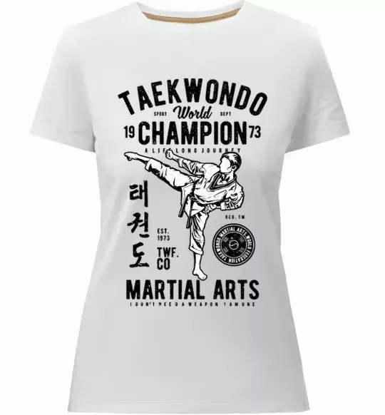 Женская премиум футболка Taekwondo World Белый фото