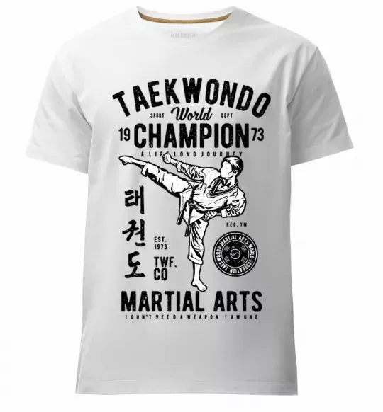 Мужская премиум футболка Taekwondo World Белый фото