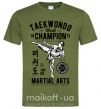 Мужская футболка Taekwondo World Оливковый фото