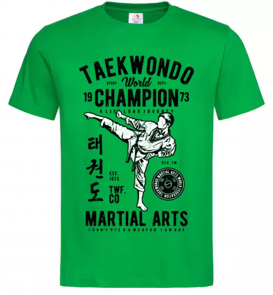 Чоловіча футболка Taekwondo World Зелений фото