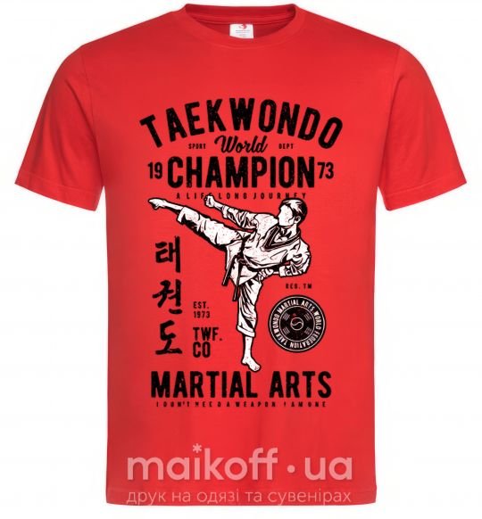 Чоловіча футболка Taekwondo World Червоний фото