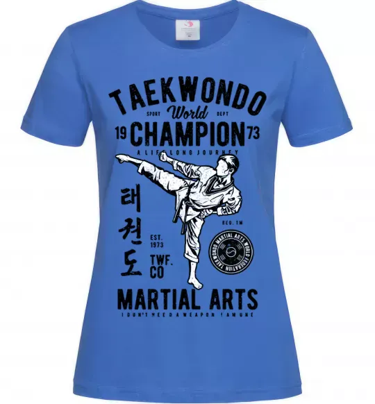 Женская футболка Taekwondo World Ярко-синий фото