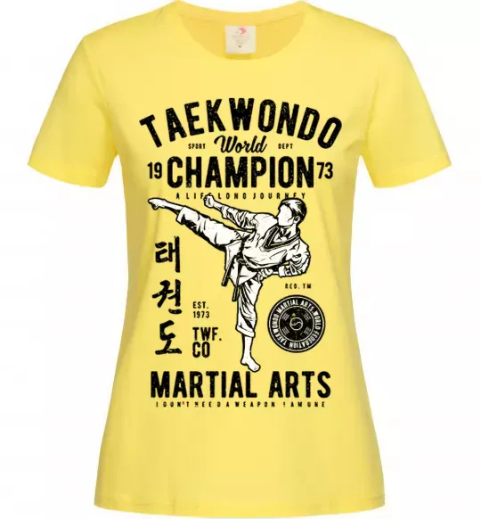 Женская футболка Taekwondo World Лимонный фото
