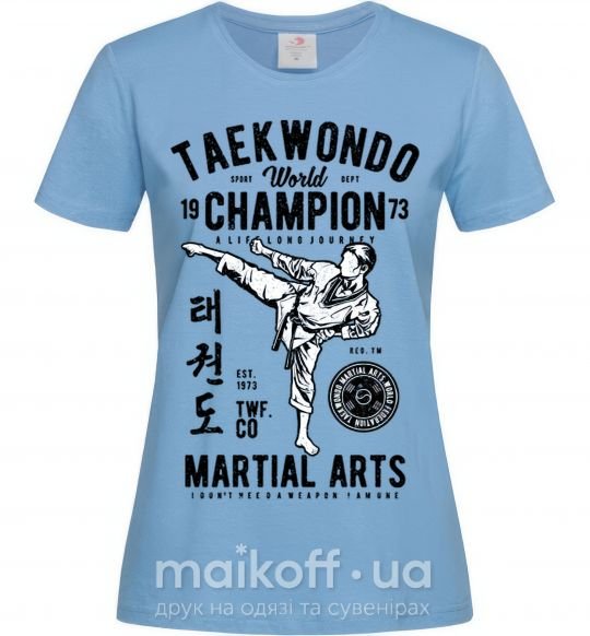 Жіноча футболка Taekwondo World Блакитний фото
