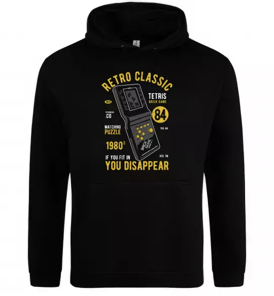 Чоловіча толстовка (худі) Tetris Brick Game Чорний фото