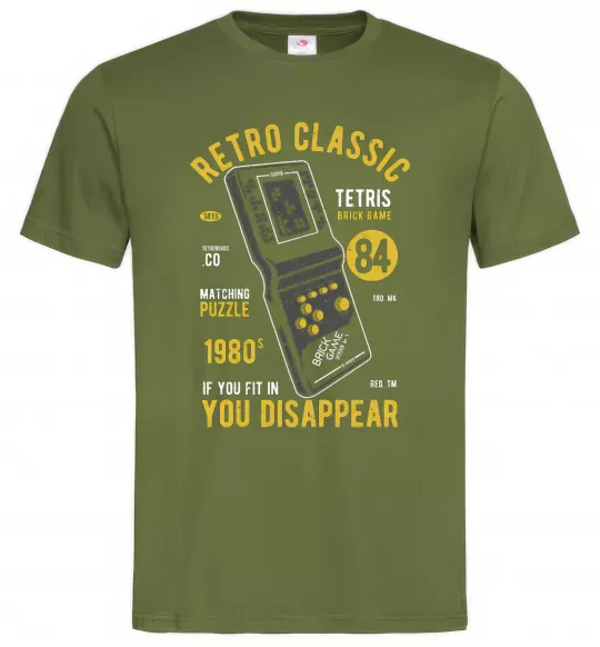 Мужская футболка Tetris Brick Game Оливковый фото
