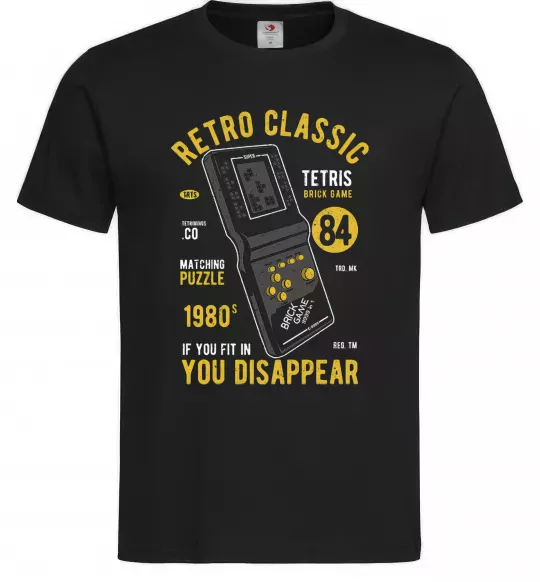 Мужская футболка Tetris Brick Game Черный фото