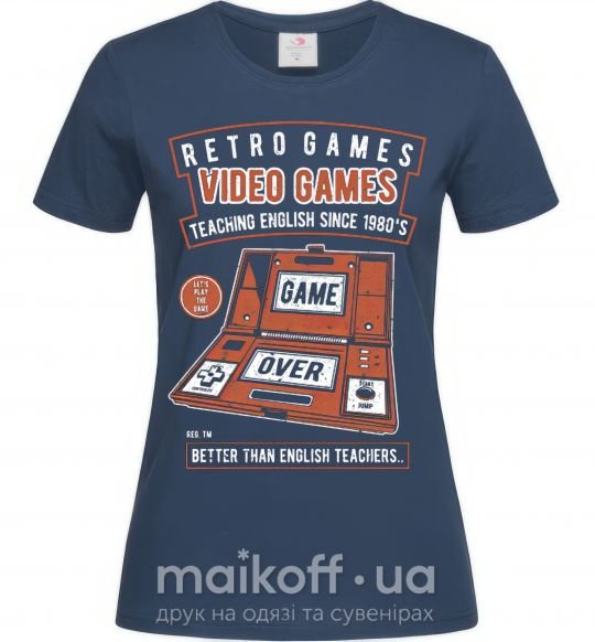 Жіноча футболка Video Games Темно-синій фото