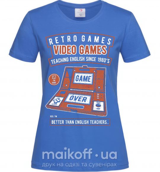 Жіноча футболка Video Games Яскраво-синій фото