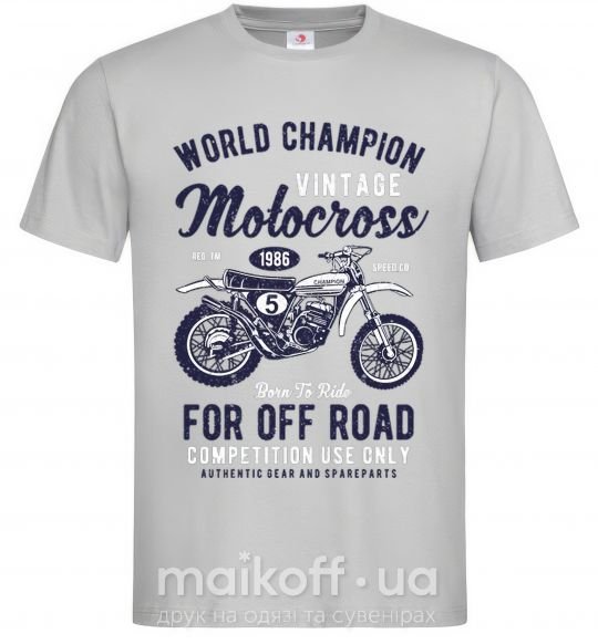 Чоловіча футболка Vintage Motocross Сірий фото