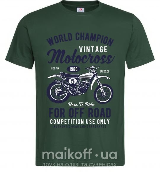 Чоловіча футболка Vintage Motocross Темно-зелений фото