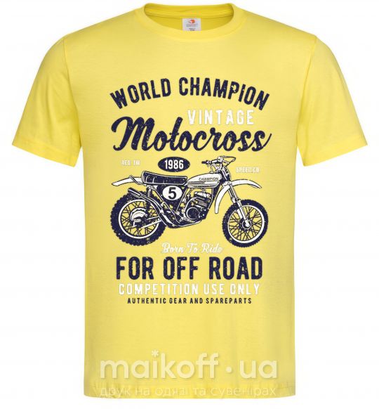 Мужская футболка Vintage Motocross Лимонный фото