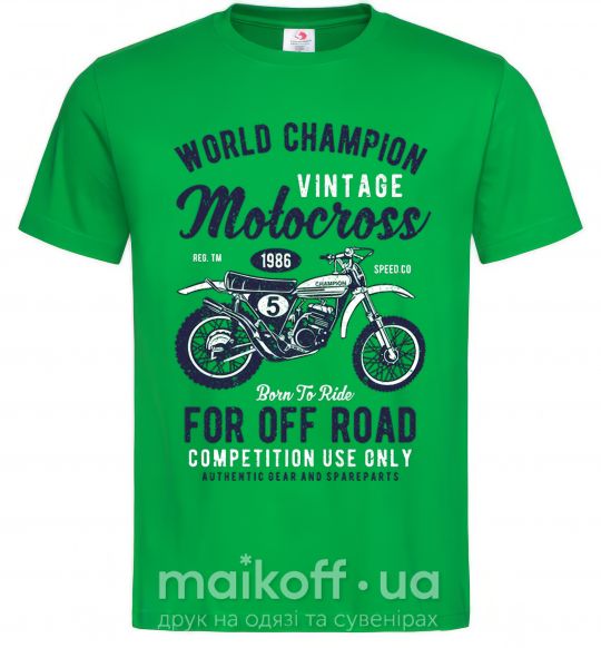 Мужская футболка Vintage Motocross Зеленый фото