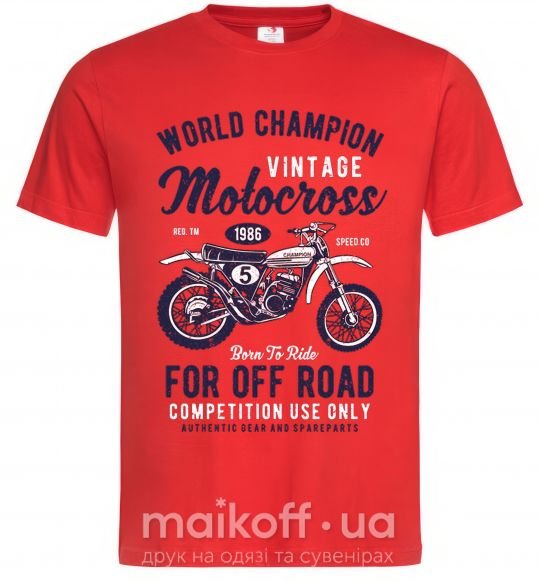 Чоловіча футболка Vintage Motocross Червоний фото