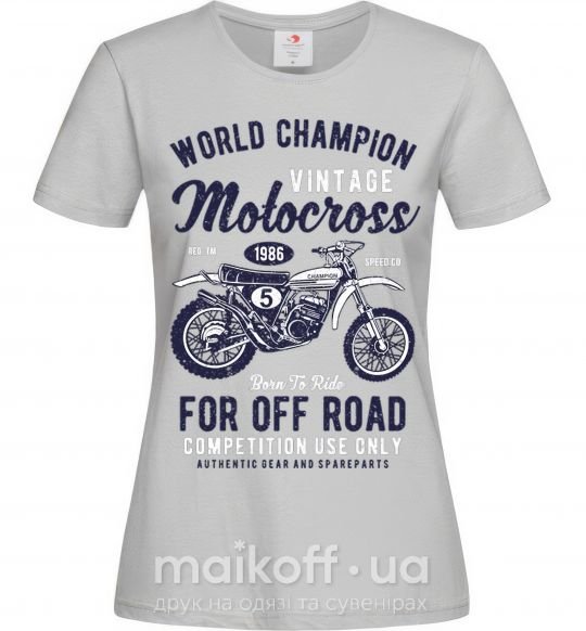 Женская футболка Vintage Motocross Серый фото