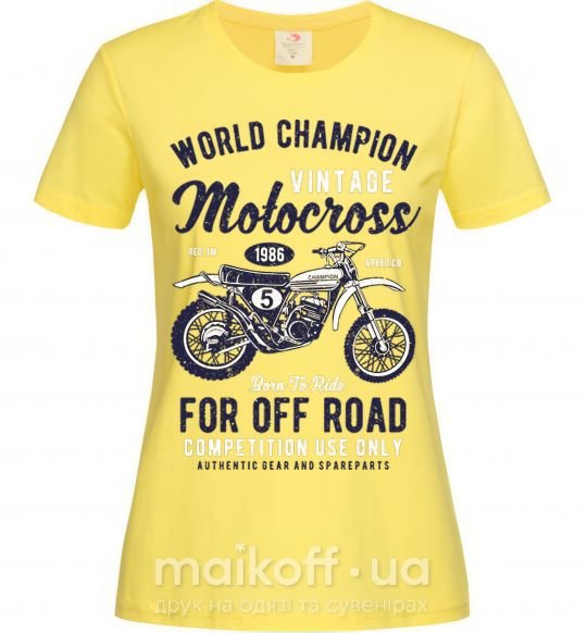Женская футболка Vintage Motocross Лимонный фото