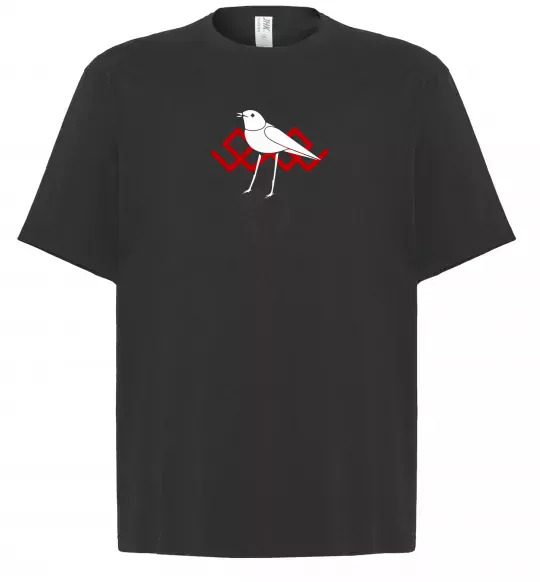 Футболка Оверсайз Птичка белая Чорний фото