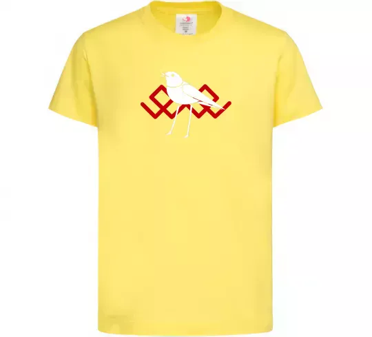 Детская футболка Птичка белая Лимонный фото