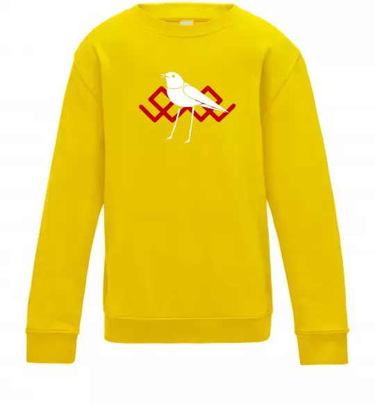 Дитячий світшот Птичка белая Сонячно жовтий фото