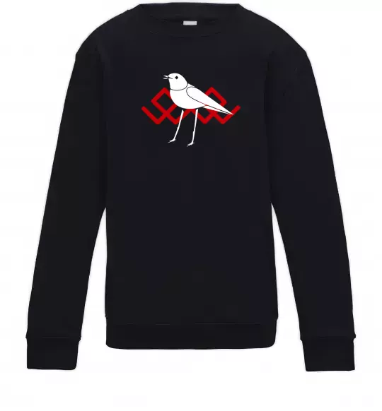 Дитячий світшот Птичка белая Чорний фото