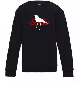 Дитячий світшот Птичка белая Чорний фото