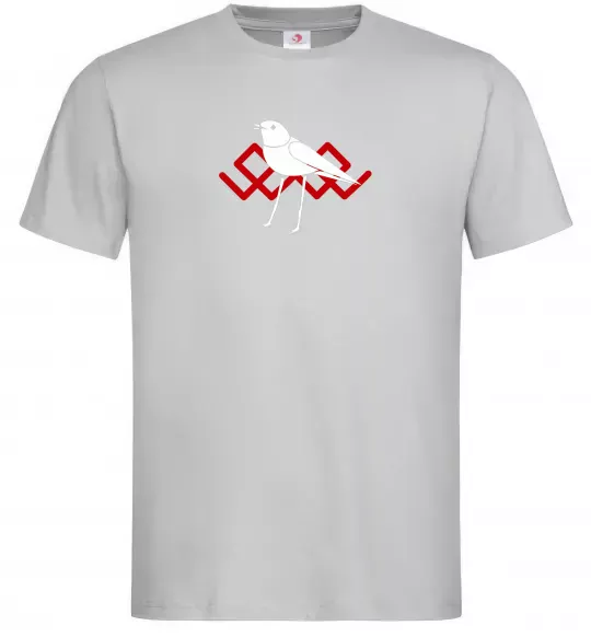 Мужская футболка Птичка белая Серый фото