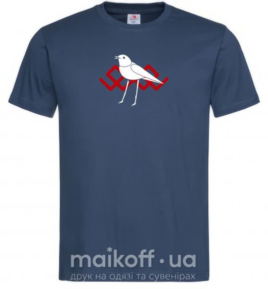 Чоловіча футболка Птичка белая Темно-синій фото