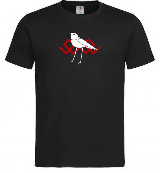 Мужская футболка Птичка белая Черный фото