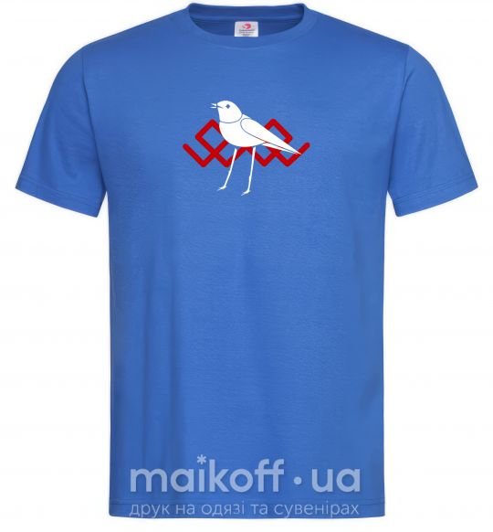 Чоловіча футболка Птичка белая Яскраво-синій фото