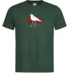 Мужская футболка Птичка белая Темно-зеленый Мужская футболка Птичка белая Темно-зеленый фото