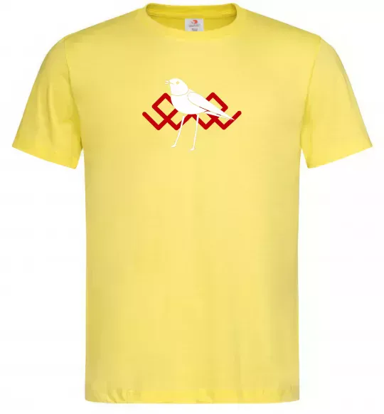 Мужская футболка Птичка белая Лимонный фото