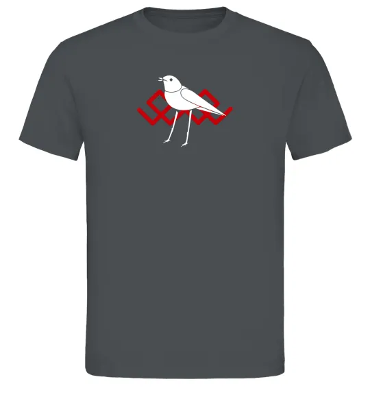 Мужская футболка Птичка белая Графит фото