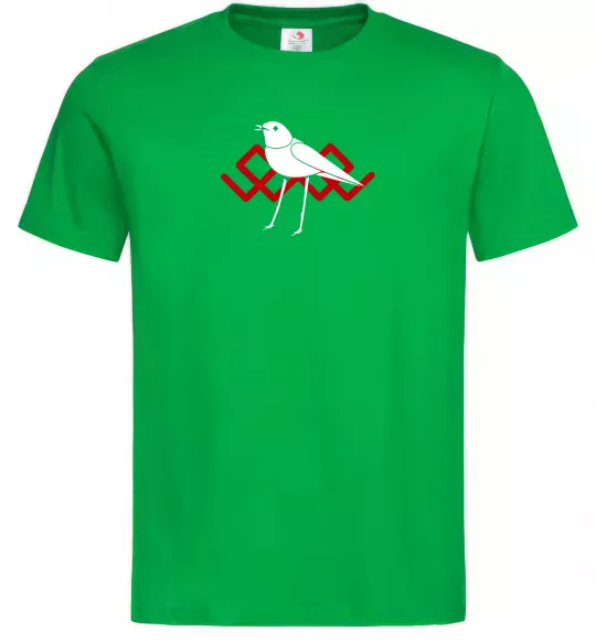 Мужская футболка Птичка белая Зеленый фото