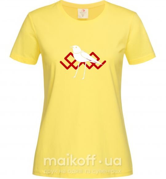 Жіноча футболка Птичка белая Лимонний фото
