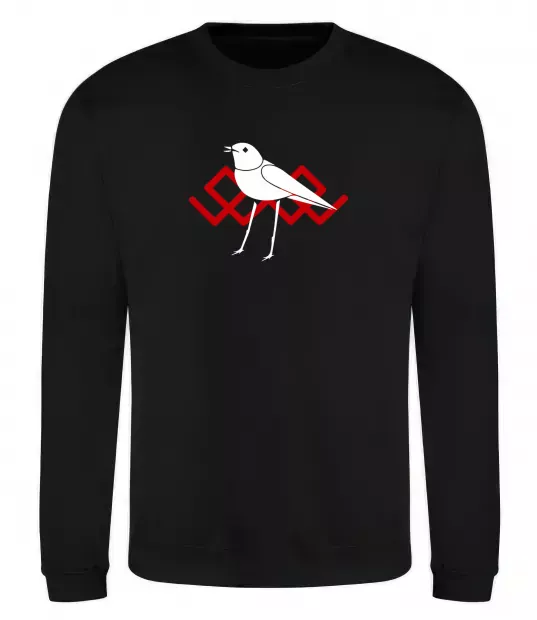 Свитшот Птичка белая Черный фото