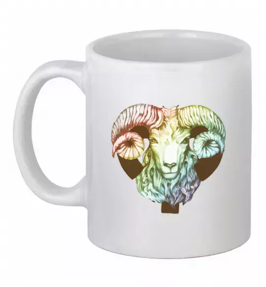 Чашка керамическая Овен знак зодіаку Белый фото