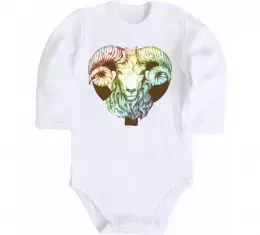 Детский боди Овен знак зодіаку Белый фото