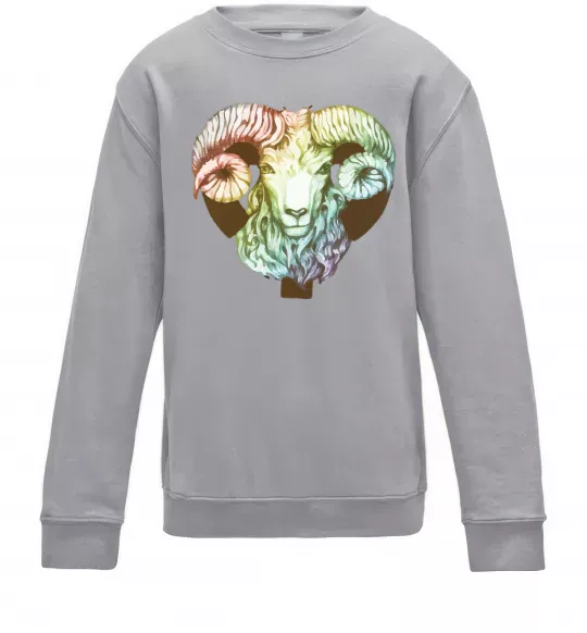 Детский Свитшот Овен знак зодіаку Серый меланж фото