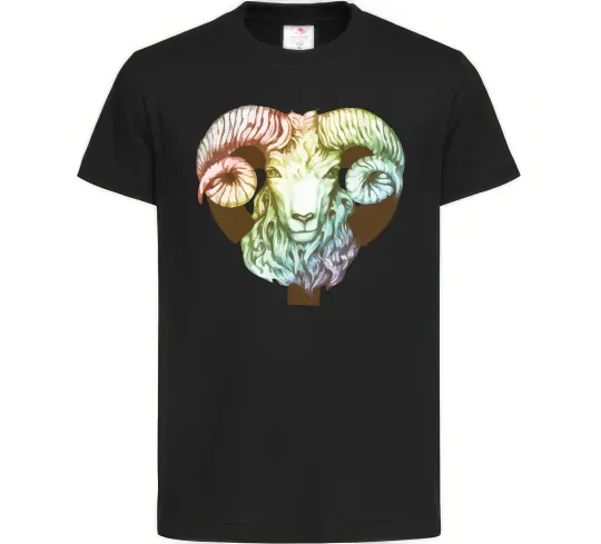 Детская футболка Овен знак зодіаку Черный фото