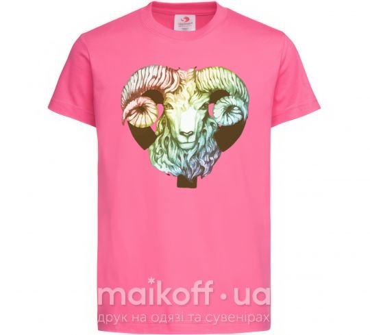 Детская футболка Овен знак зодиака Ярко-розовый фото