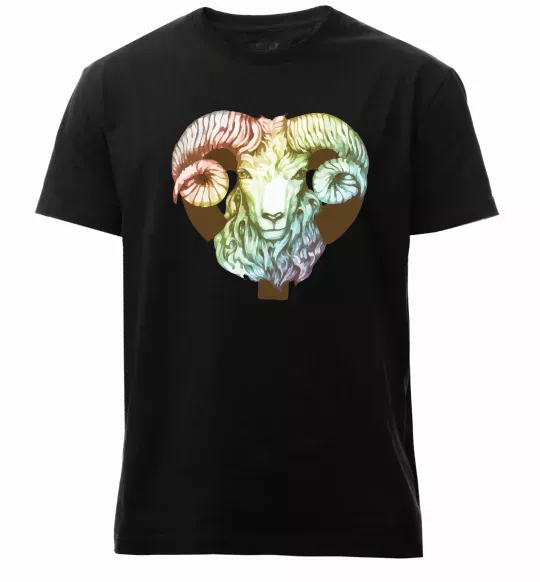 Мужская премиум футболка Овен знак зодіаку Черный фото