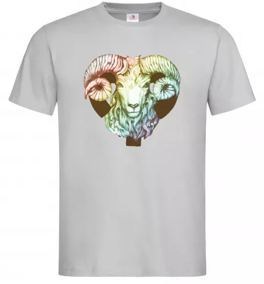 Чоловіча футболка Овен знак зодіаку Сірий фото