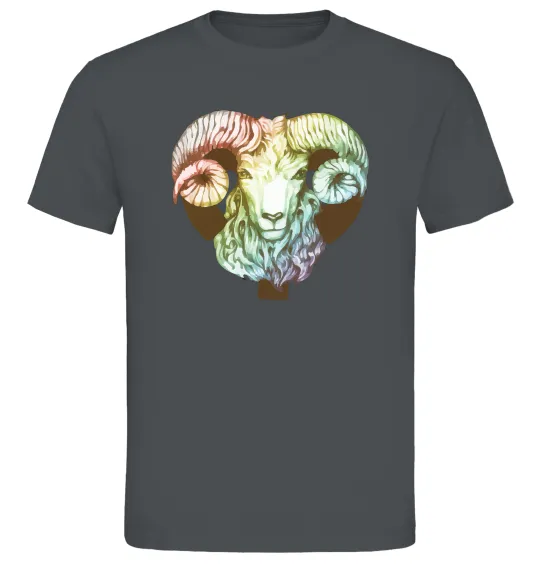 Чоловіча футболка Овен знак зодіаку Графіт фото