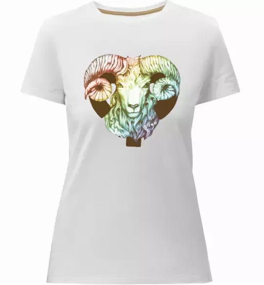 Женская премиум футболка Овен знак зодіаку Белый фото