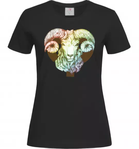 Женская футболка Овен знак зодіаку Черный фото