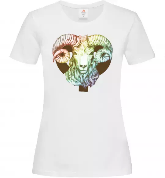 Женская футболка Овен знак зодіаку Белый фото