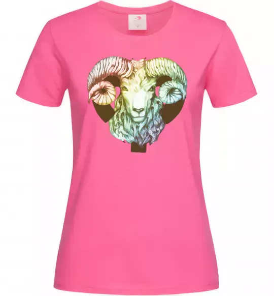 Женская футболка Овен знак зодіаку Ярко-розовый фото