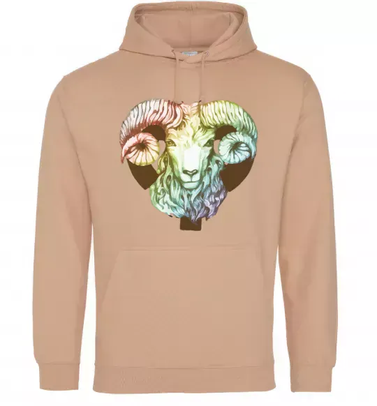 Мужская толстовка (худи) Овен знак зодіаку Песочный фото