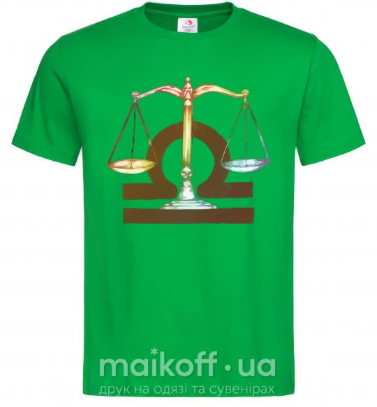 Мужская футболка Весы знак зодиака Зеленый фото